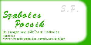 szabolcs pocsik business card